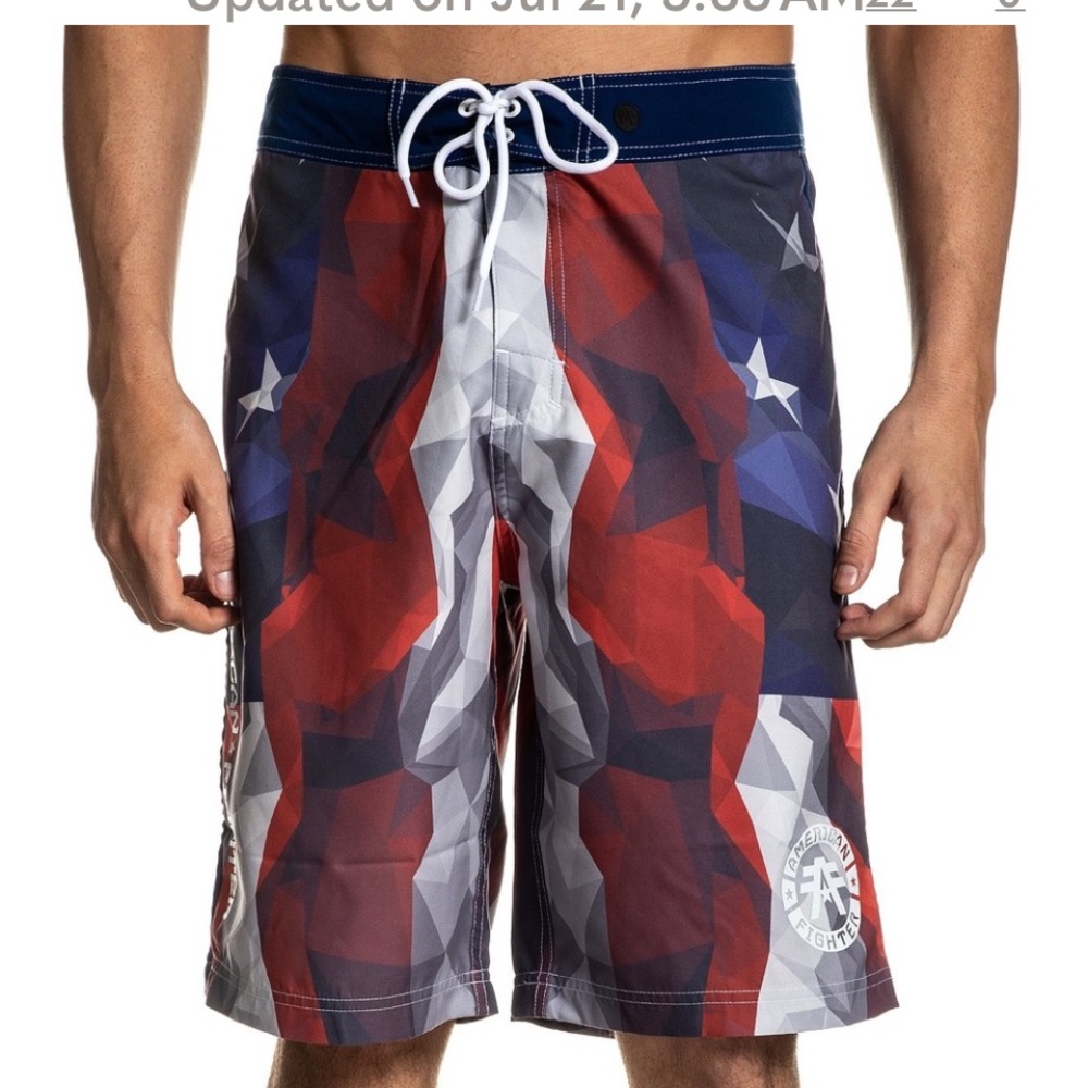 American Fighter PEEKSKILL BOARD Shorts Swim Buckle  Americana flag MMA 95